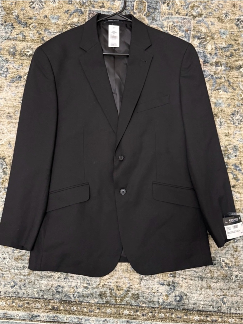 New Black Kenneth Cole Suit Jacket Size 44R